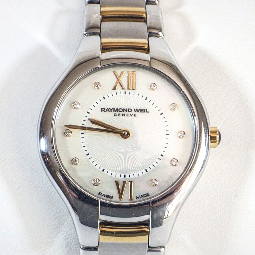 RAYMOND WEIL NOEMIA WATCH - WHITE MOTHER OF PEARL WITH DIAMONDS AND SAPPHIRE